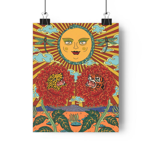 All Flowers In Time Bend Toward the Sun (Illustration) — Giclée Art Print