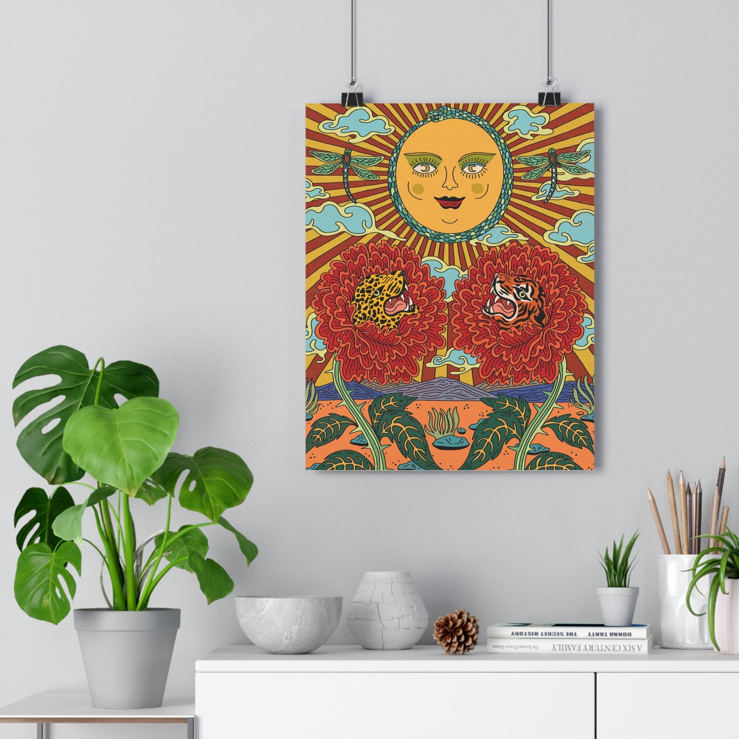 All Flowers In Time Bend Toward the Sun (Illustration) — Giclée Art Print