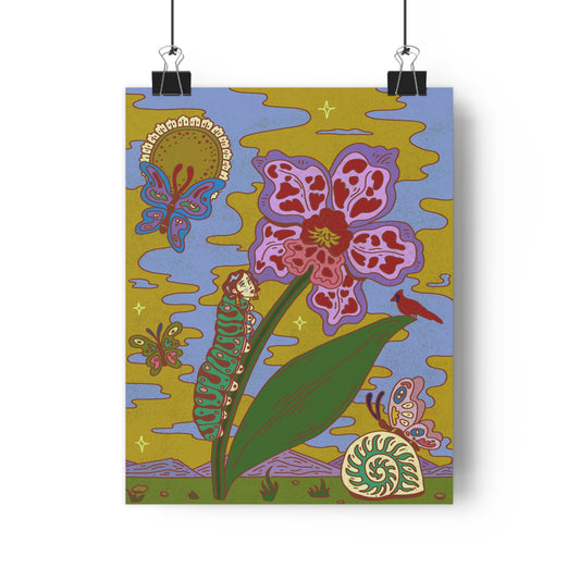 Caterpillar Girl (Illustration) — Giclée Art Print