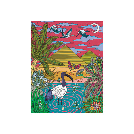 Cranes in the Sky (Illustration) — Giclée Art Print